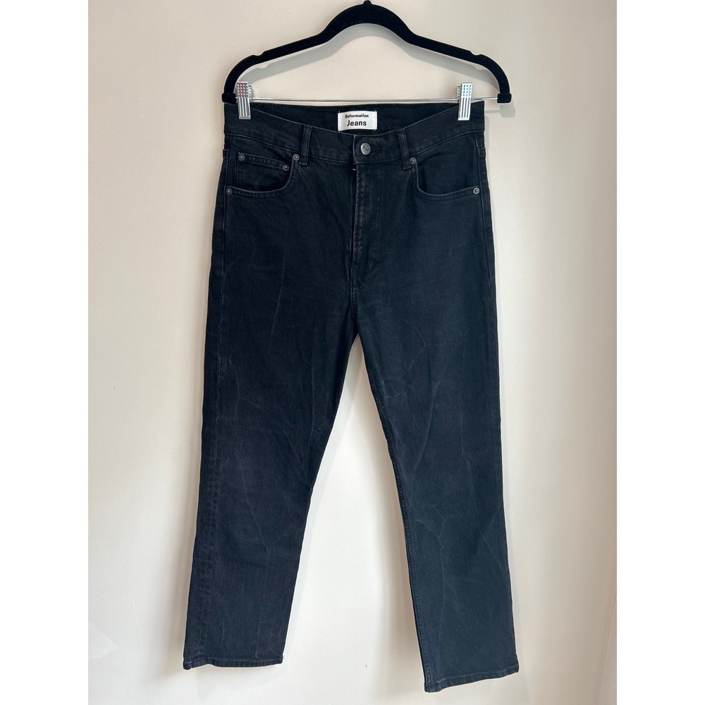 Reformation Jeans Womens 28 Faded Black High Rise Straight Leg Denim PO 13211
